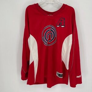 Inaria Men's Red Aroogas HockeyMonkey #2 Graphic Hockey Jersey Shirt Top Size XL